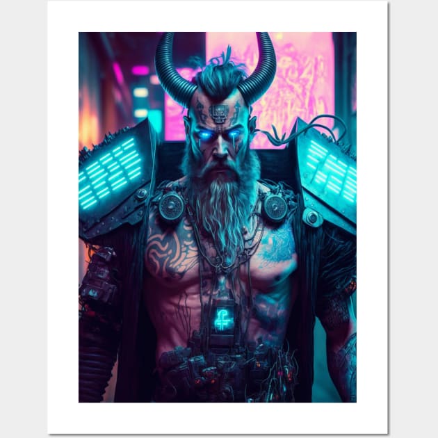 Viking Cyberpunk Wall Art by Geek Culture